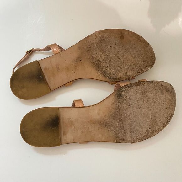 Stuart Weitzman Flapper Holographic sandals Size 8 Tassel‎ Metallic Rose Gold - Picture 10 of 11